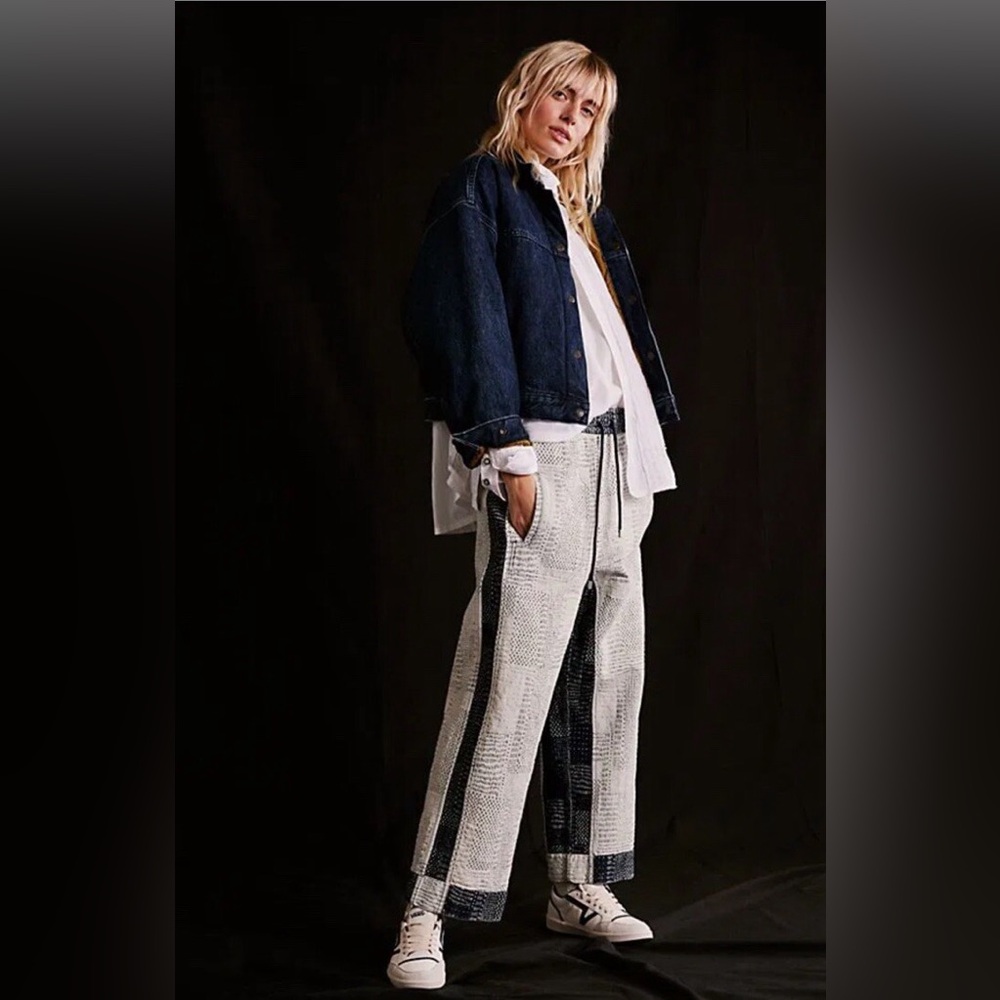 EXCELLENT WE THE FREE FREE PEOPLE MISFIT BORO REVERSIBLE HAREM JEANS, SIZE XL